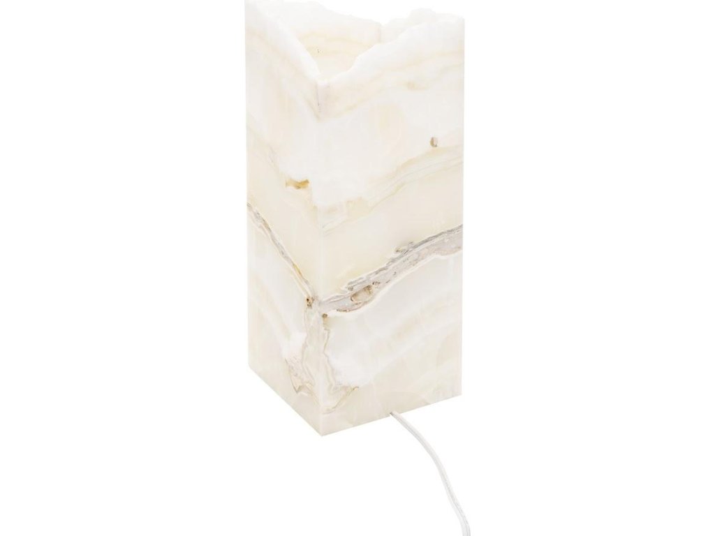 Onyx Prism Lamp, White, Rustic Edge - image 1