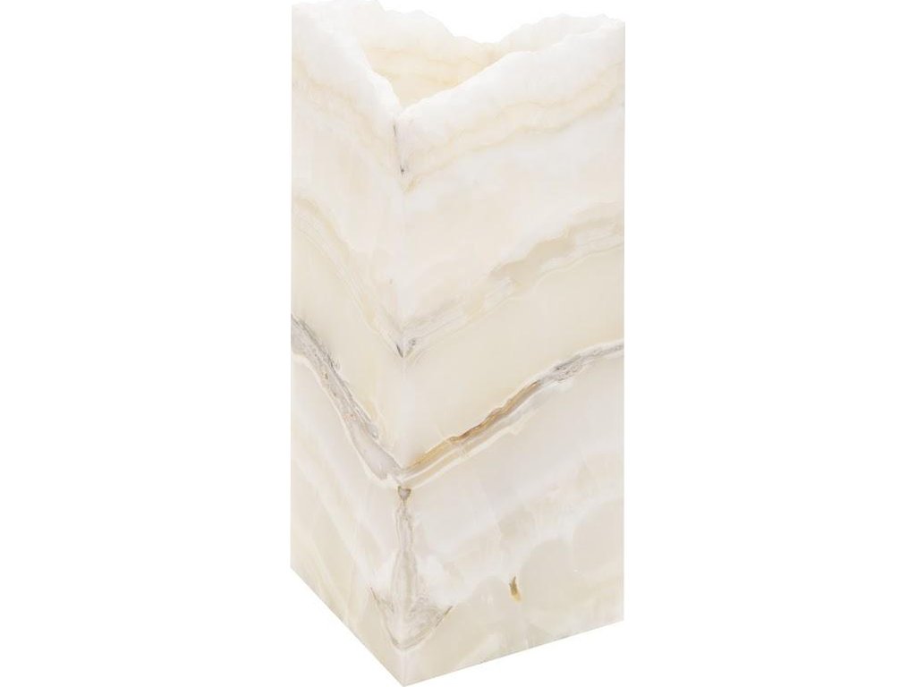 Onyx Prism Lamp, White, Rustic Edge - main image