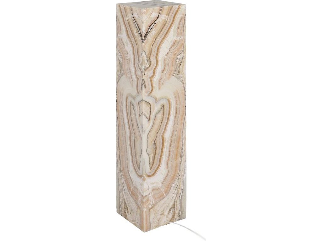 Onyx Lamp Pedestal, Square, Zebra White - image 1