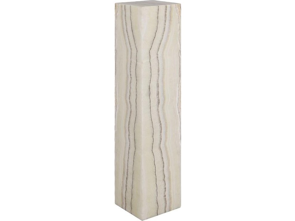 Onyx Lamp Pedestal, Square, Zebra White - main image