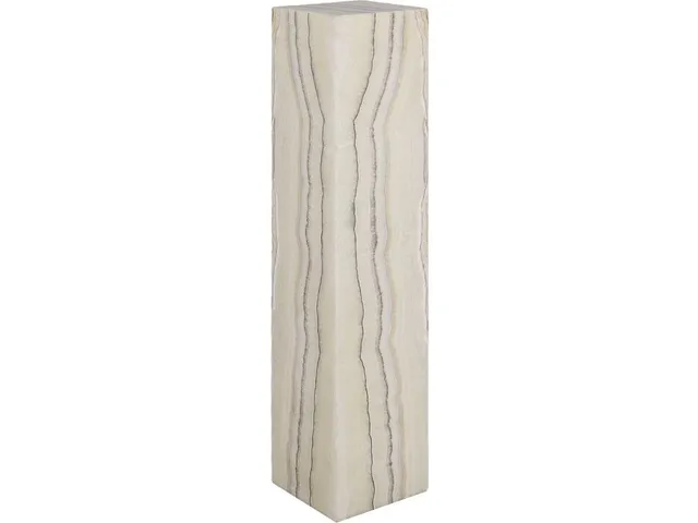 Onyx Lamp Pedestal, Square, Zebra White