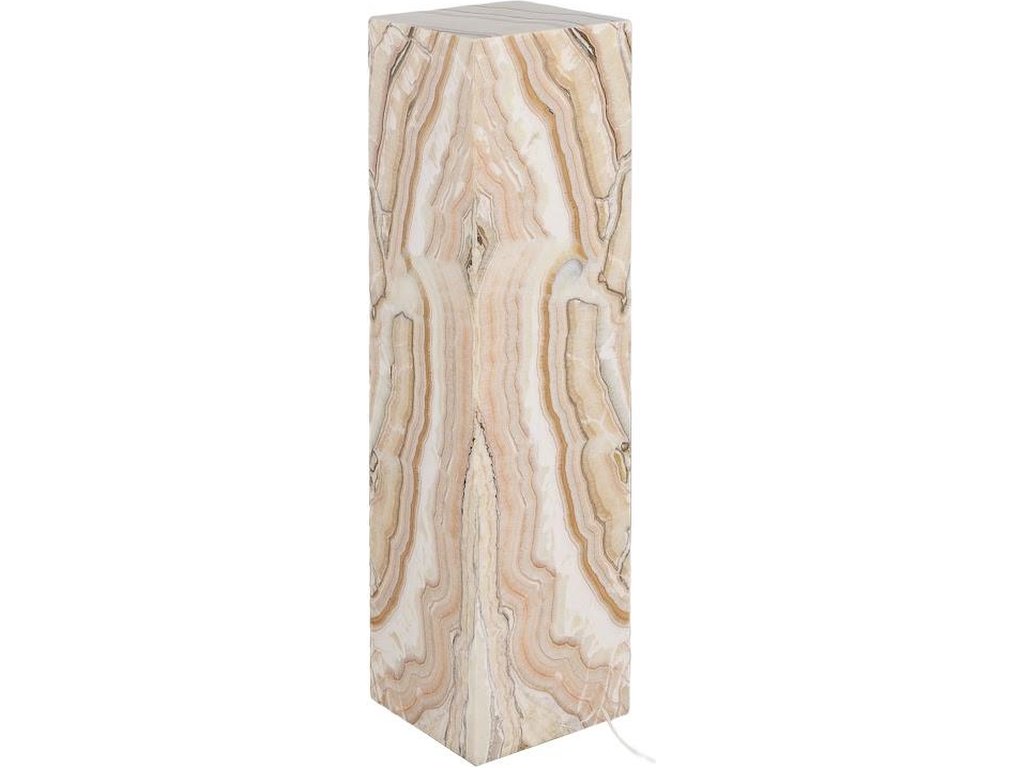 Onyx Lamp Pedestal, Square, Zebra White - image 1