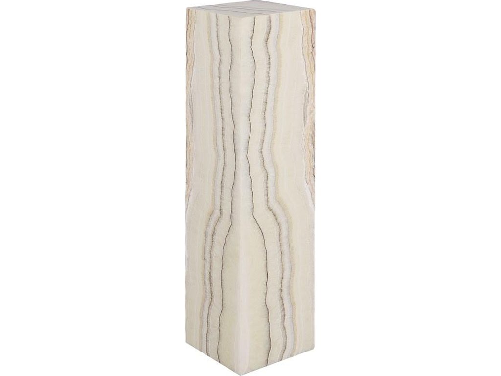 Onyx Lamp Pedestal, Square, Zebra White - main image