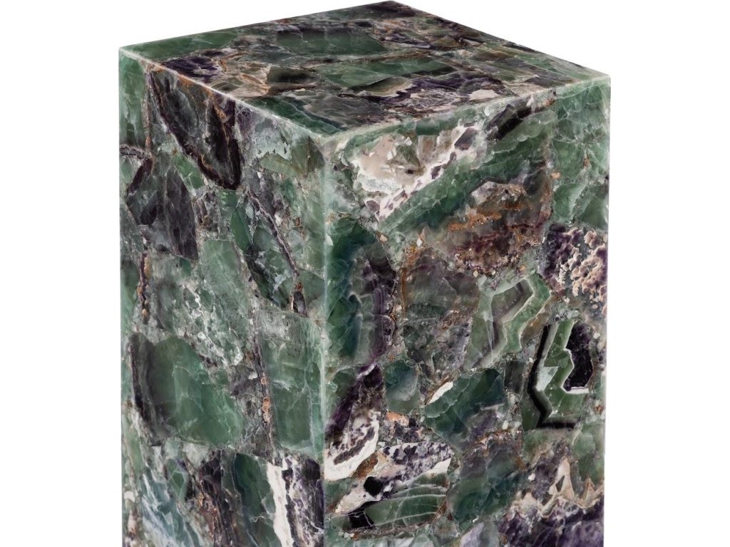 Onyx Lamp Pedestal, Square, Fluorite With Purple - image 2