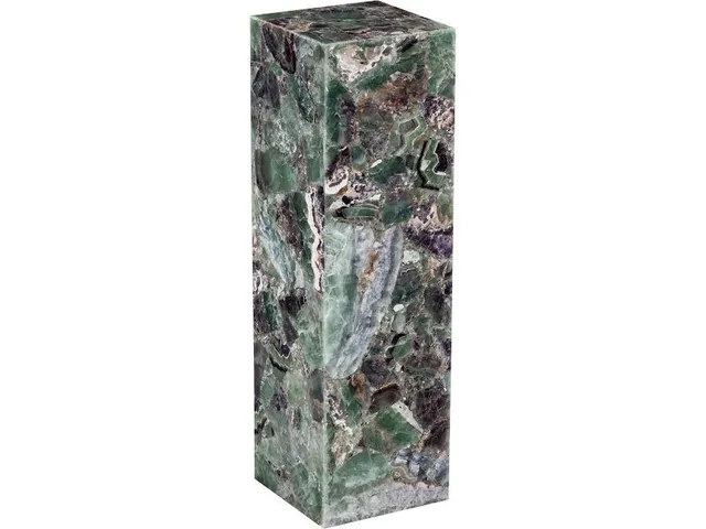 Onyx Lamp Pedestal, Square, Fluorite With Purple