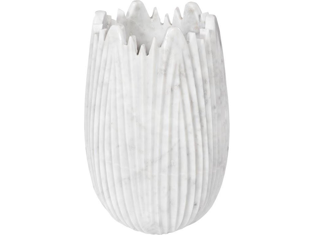 Marble Cocoon Vase, White, Small - image 1