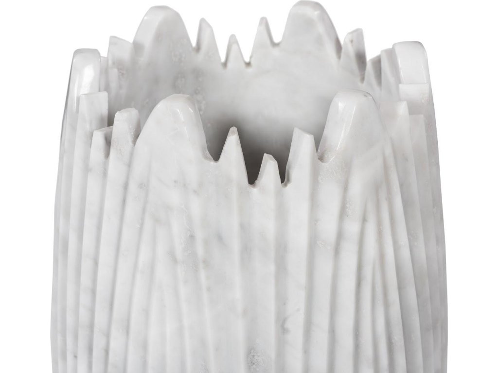 Marble Cocoon Vase, White, Small - image 2