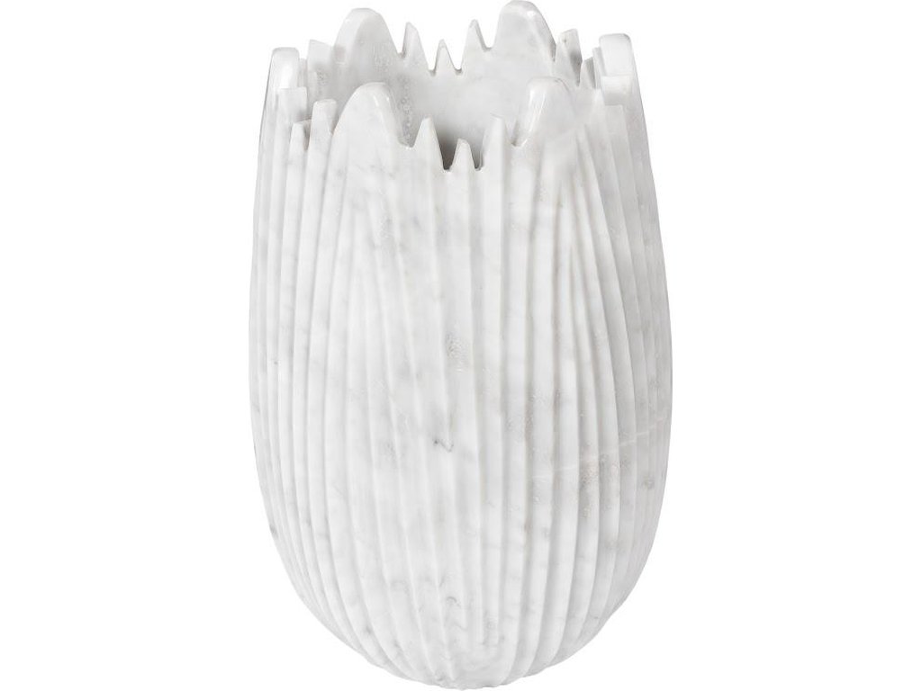 Marble Cocoon Vase, White, Small - main image