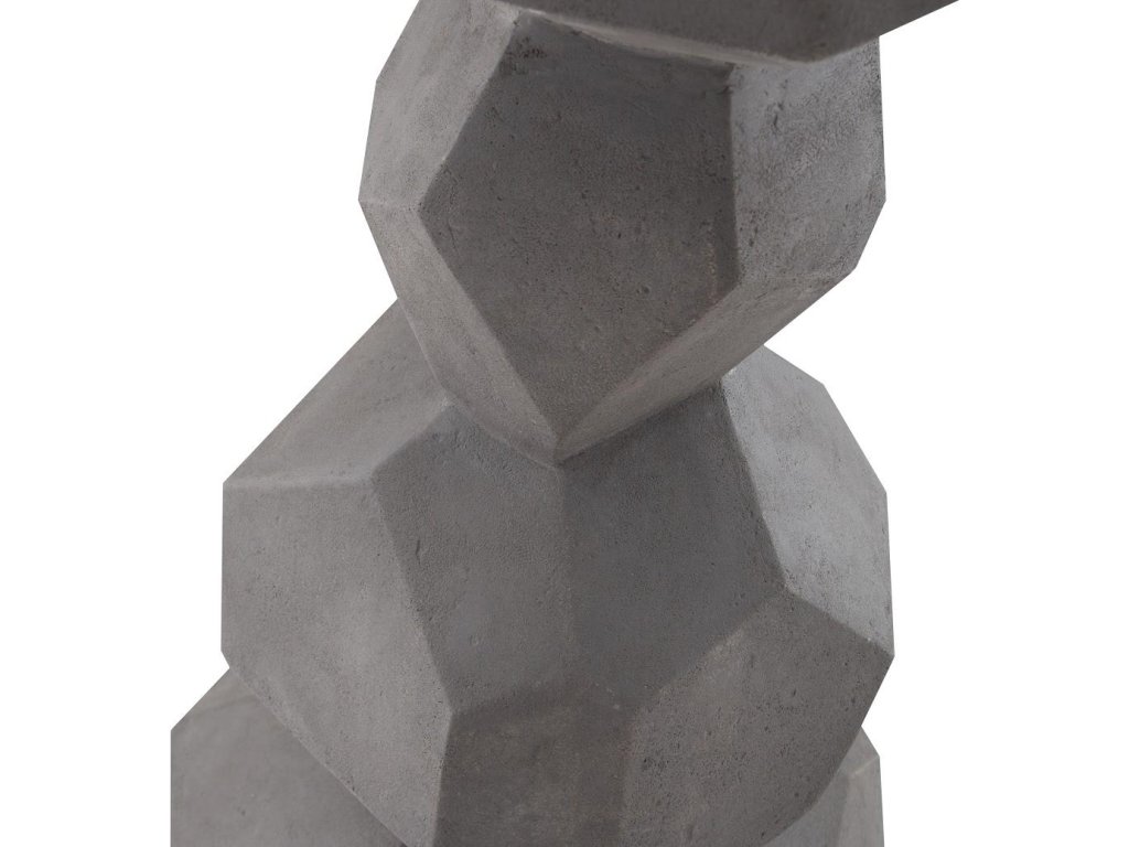 Faceted Rock Column Sculpture, Gray - image 1