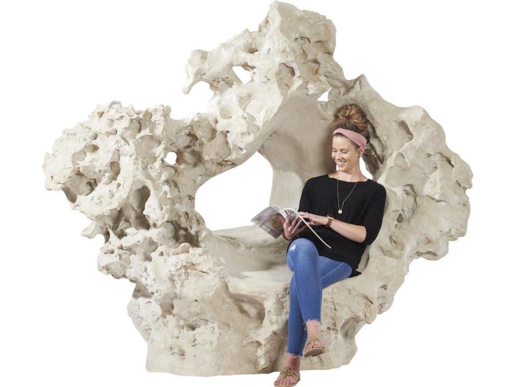 Colossal Cast Stone Sculpture with Seat, Roman Stone - image 3