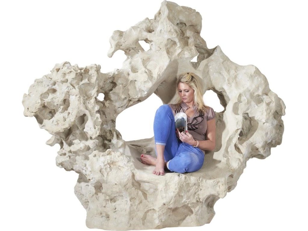 Colossal Cast Stone Sculpture with Seat, Roman Stone - image 4