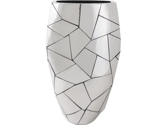 Triangle Crazy Cut Planter, Large, Stainless Steel - Alternative View