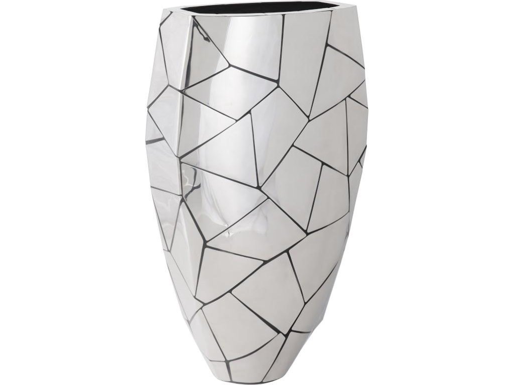 Triangle Crazy Cut Planter, Large, Stainless Steel - main image