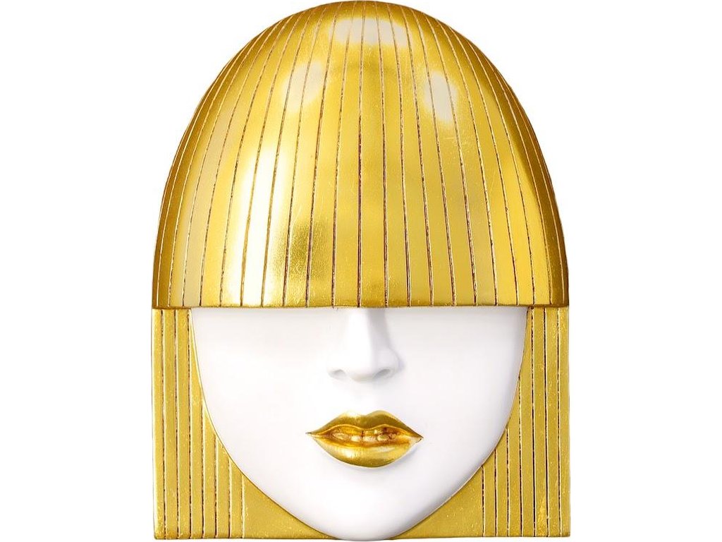 Fashion Faces Wall Art, Small, White and Gold Leaf, Set of 3 - image 2