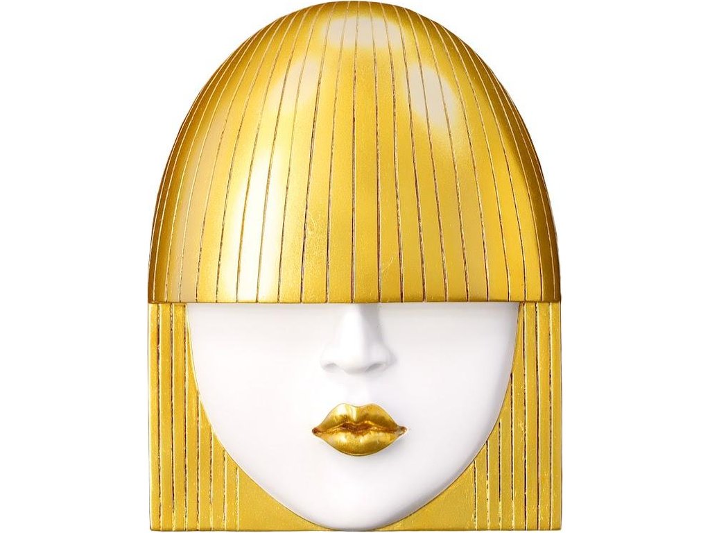 Fashion Faces Wall Art, Small, White and Gold Leaf, Set of 3 - image 3