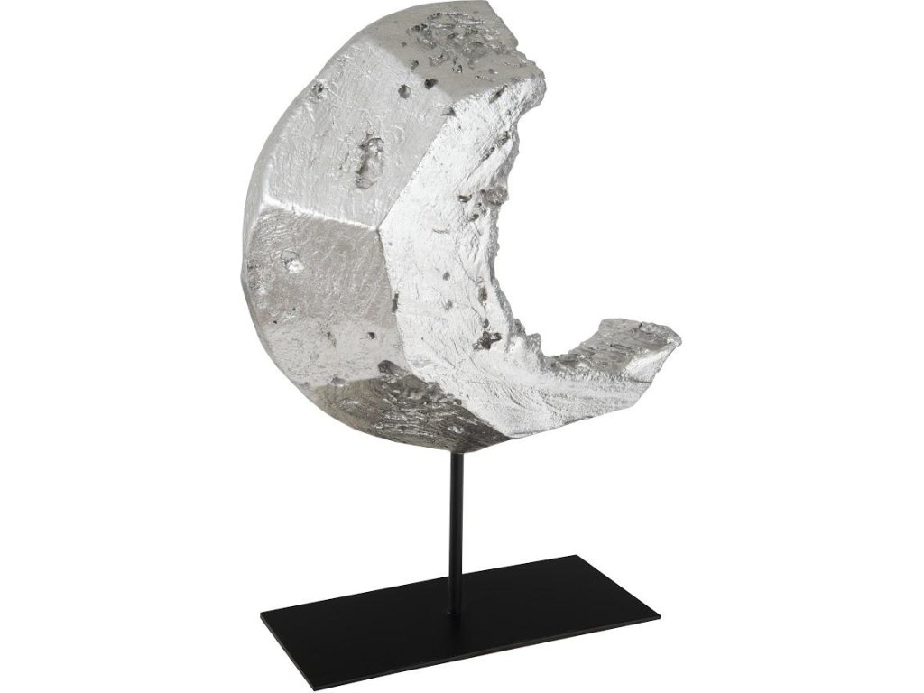 Cast Eroded Wood Circle on Stand, Silver Leaf, Assorted - image 1