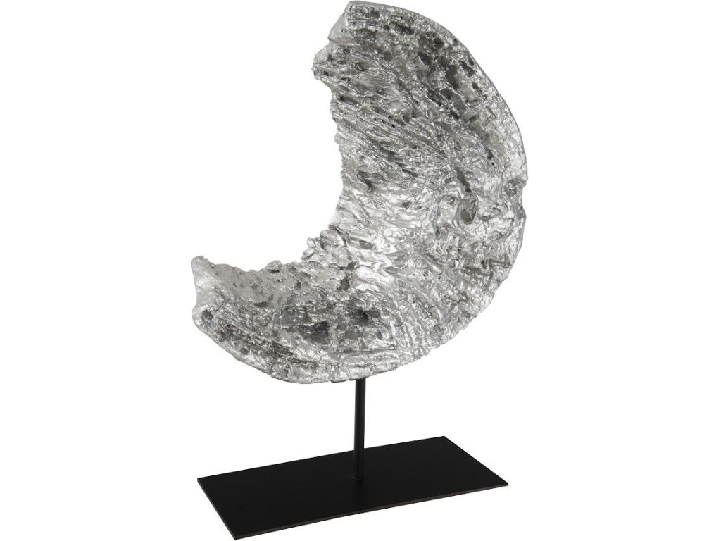 Cast Eroded Wood Circle on Stand, Silver Leaf, Assorted - main image