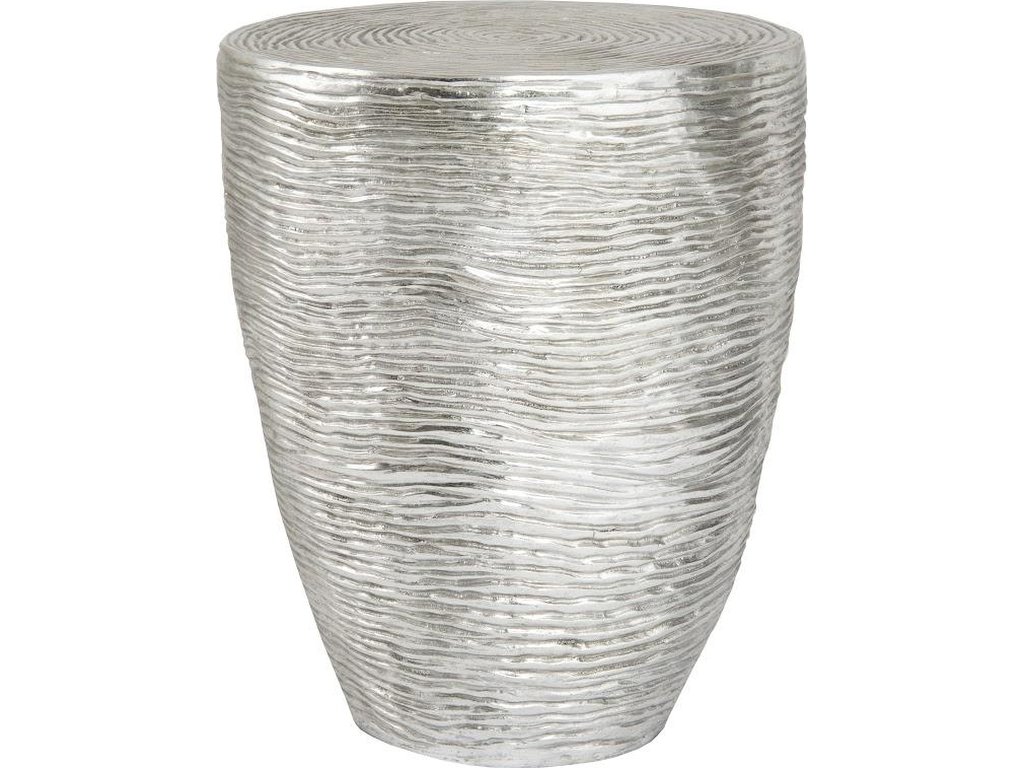Ripple Side Table, Resin, Silver Leaf with Antiquing - main image