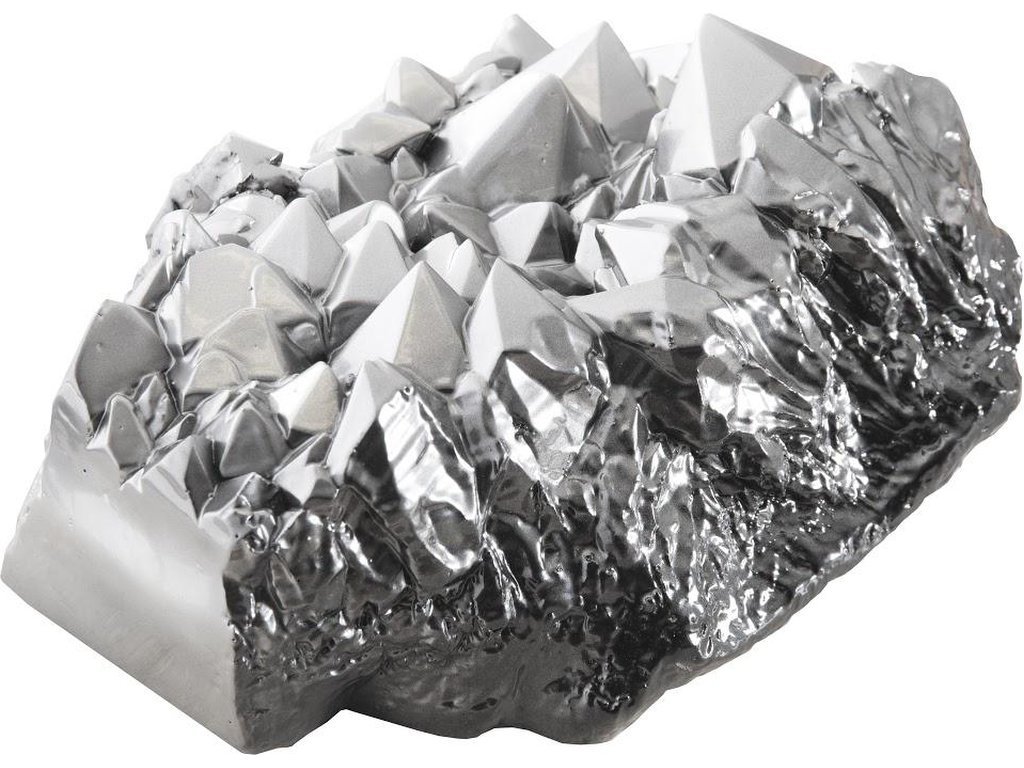 Cast Crystal Tabletop Accent, Liquid Silver, Large - image 1