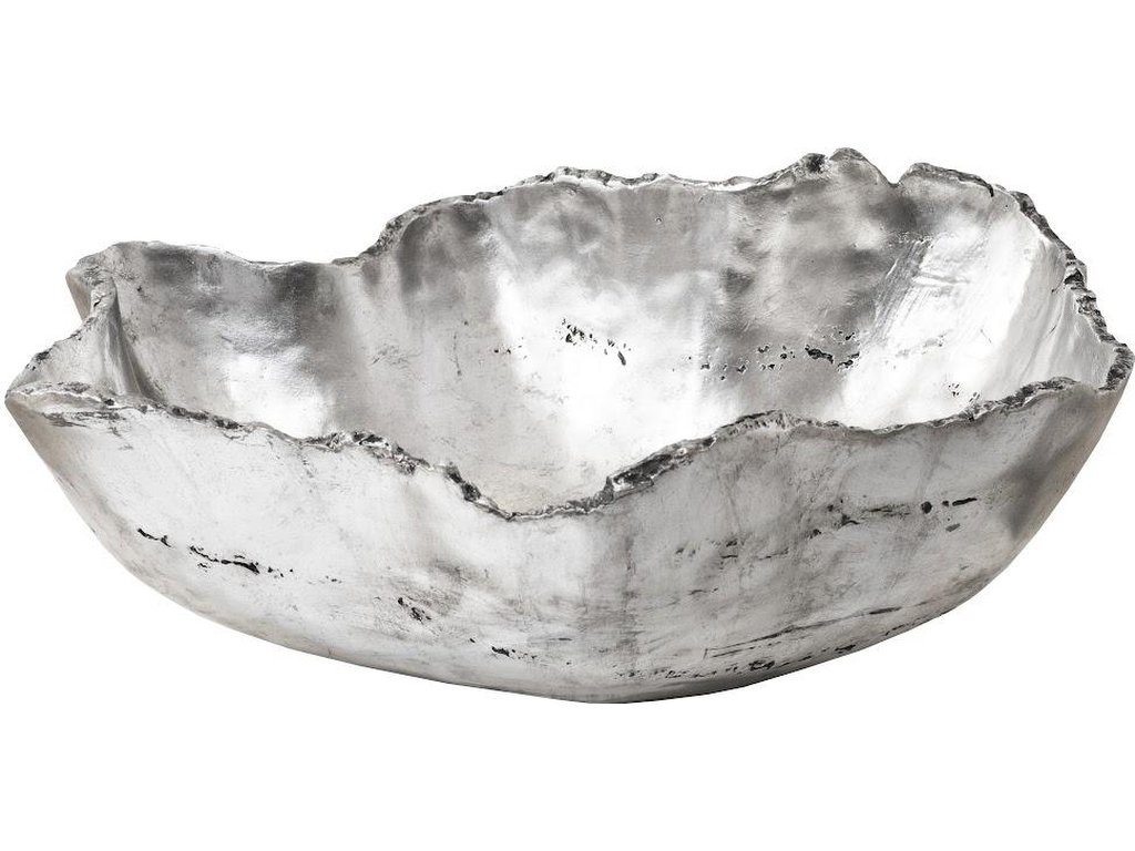 Cast Onyx Bowl, Silver Leaf, Small - main image