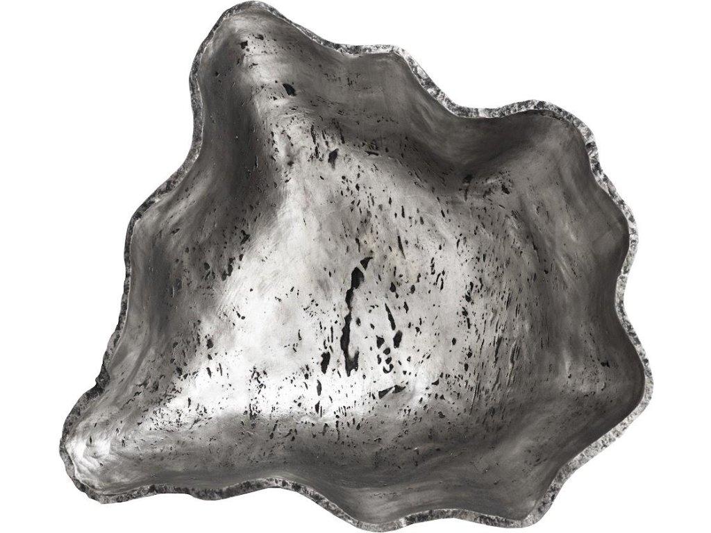 Cast Onyx Bowl, Silver Leaf, Large - image 1