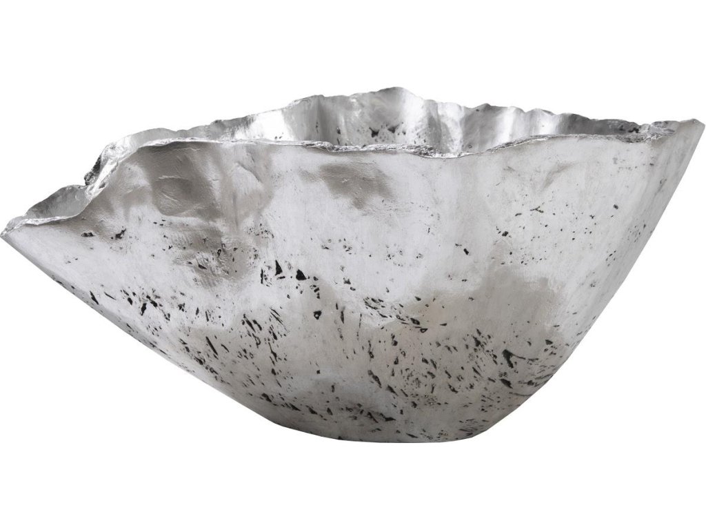 Cast Onyx Bowl, Silver Leaf, Large - image 3