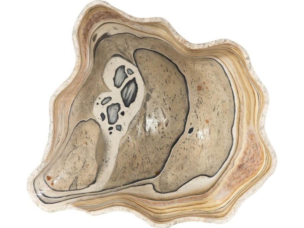 Cast Onyx Bowl, Faux Finish, Large - image 1