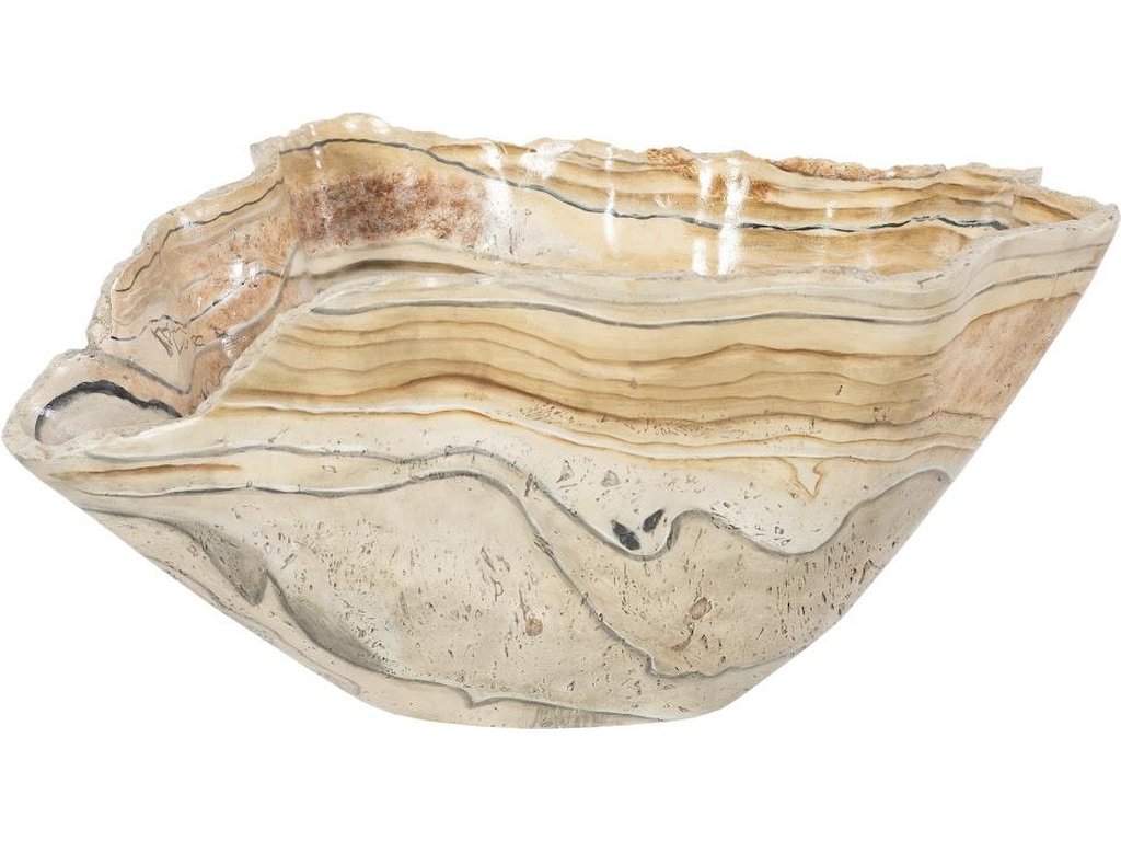 Cast Onyx Bowl, Faux Finish, Large - image 3