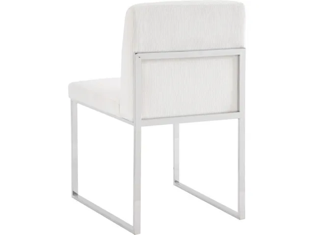 Frozen Dining Chair, Corduroy White - Alternative View