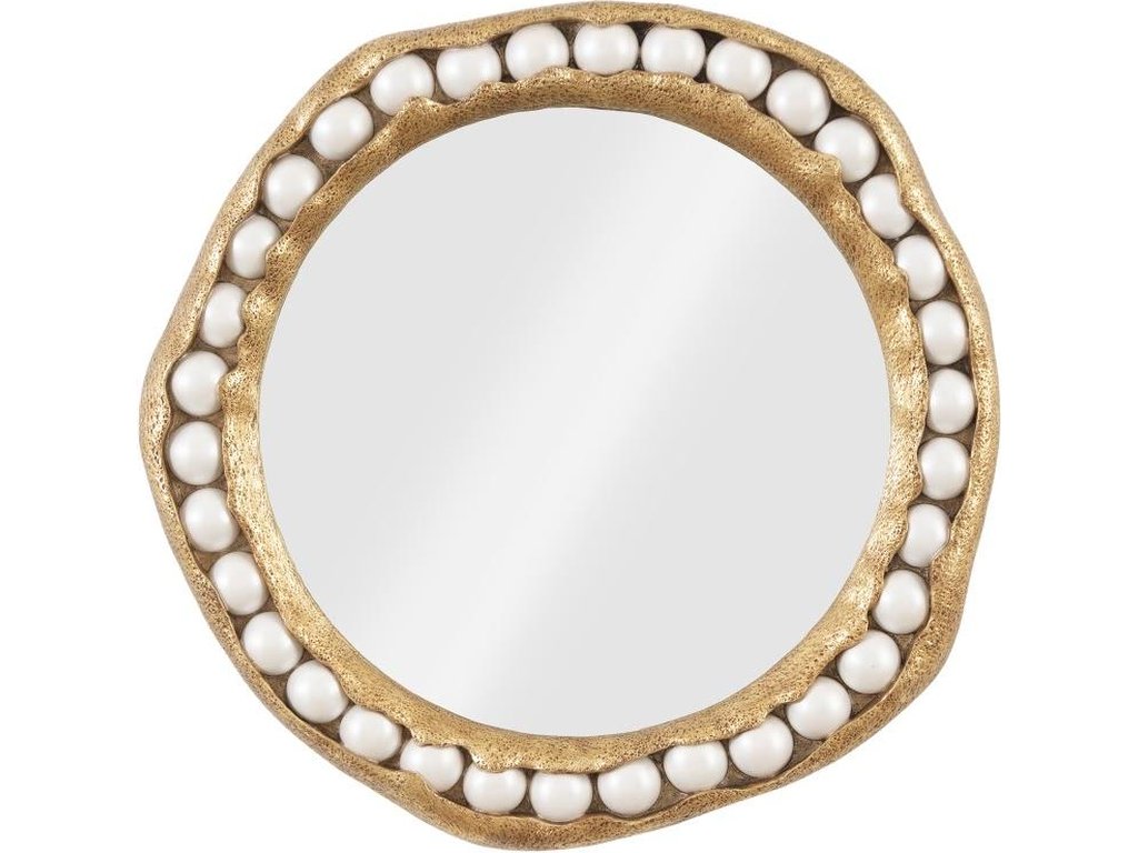 Pearl Mirror, Gold Leaf, Round - main image