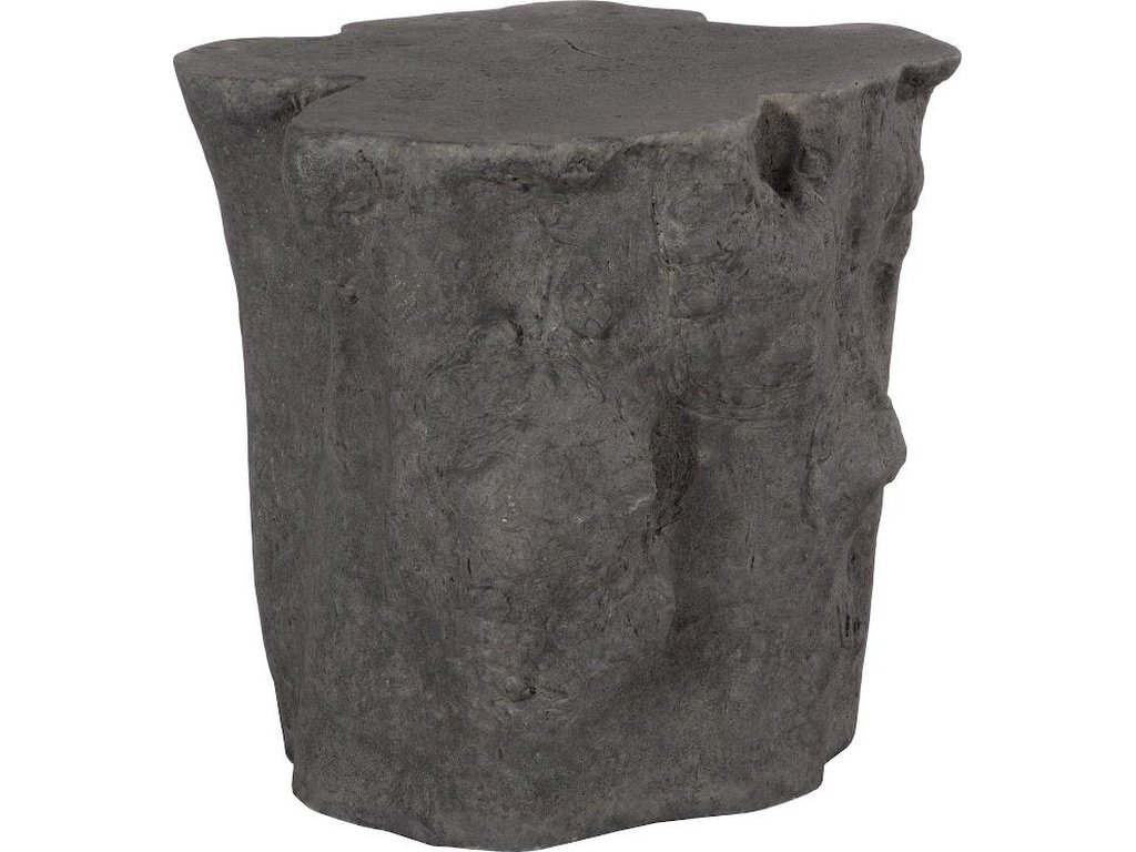 Log Side Table, Charcoal Stone - image 2