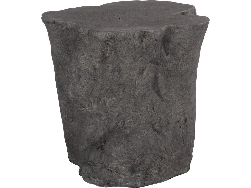 Log Side Table, Charcoal Stone - main image