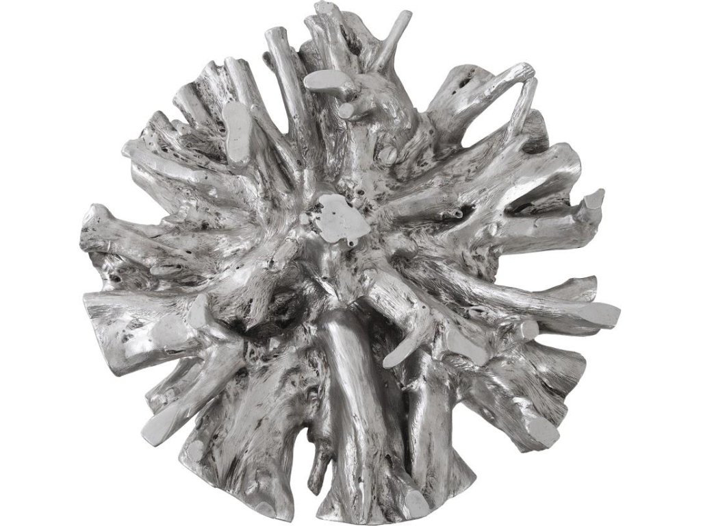 Cast Root Small Silver Dining Table Base, With Glass - image 1