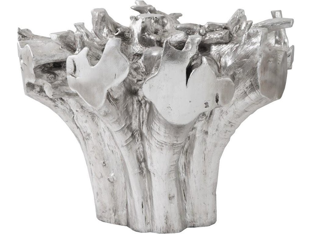 Cast Root Small Silver Dining Table Base, With Glass - image 2
