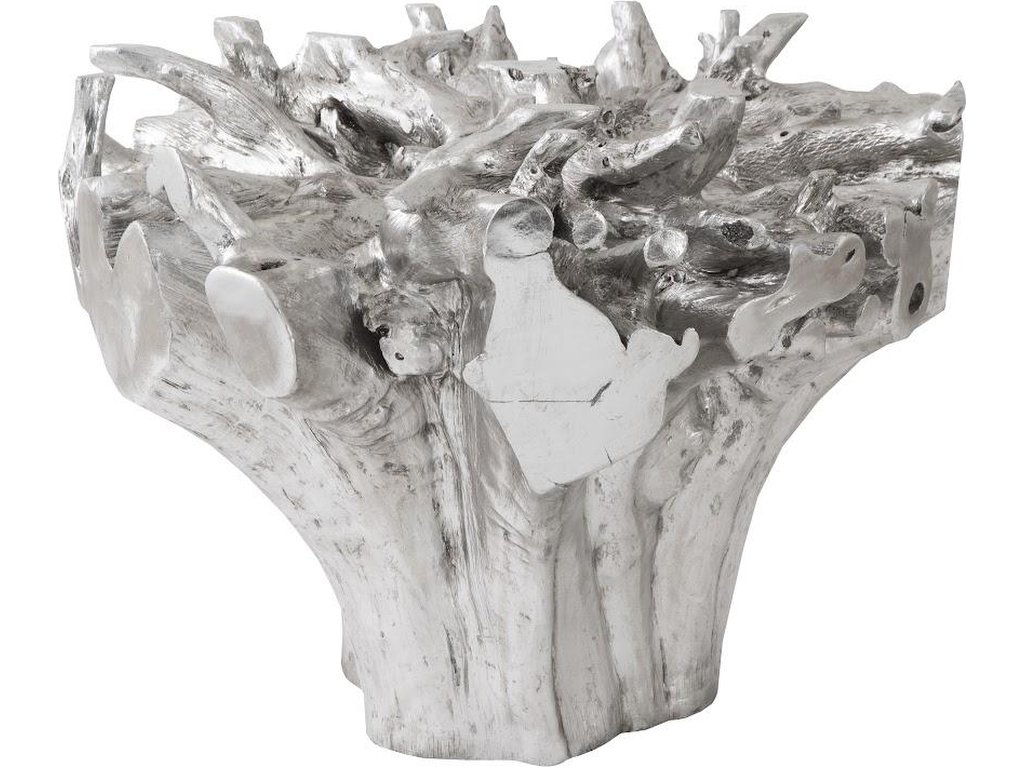 Cast Root Small Silver Dining Table Base, With Glass - image 3