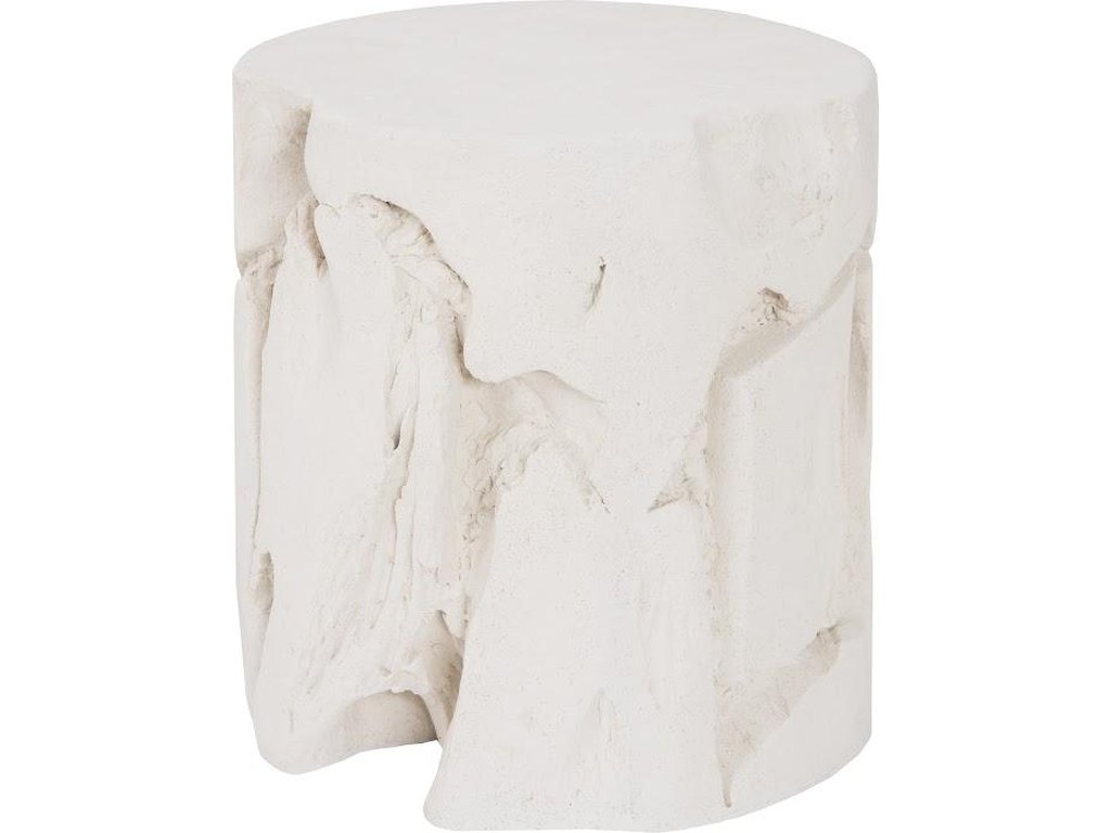 Slice Stool, Round, White Stone - main image