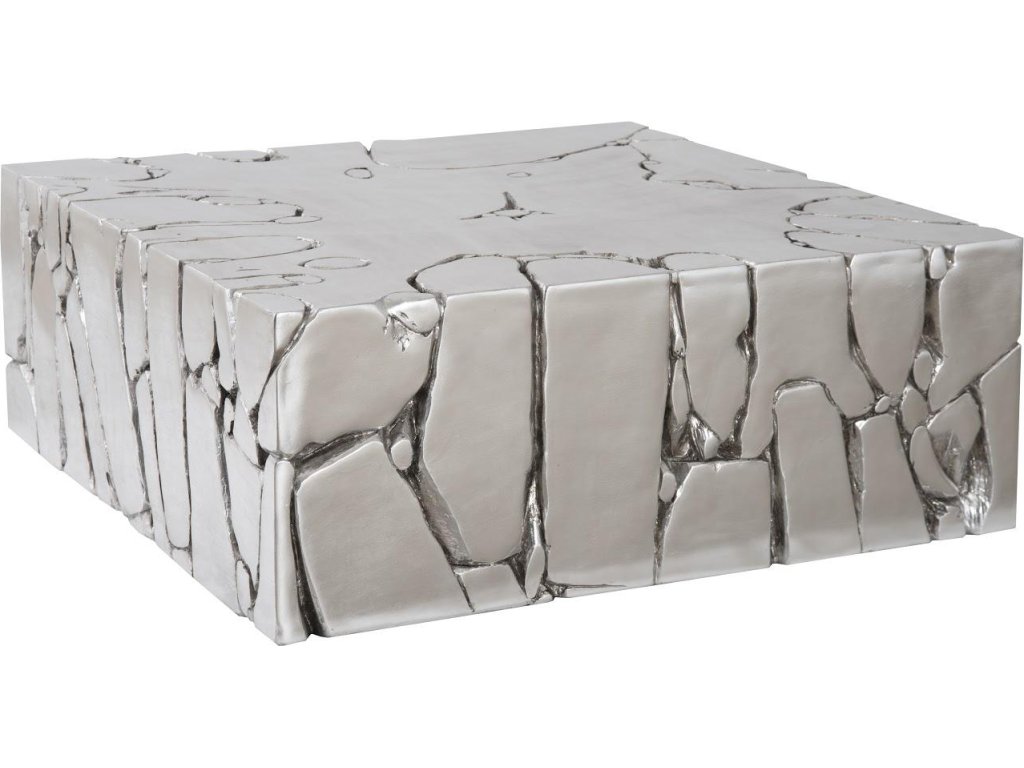 Chunk Square Coffee Table, Silver Leaf - image 2