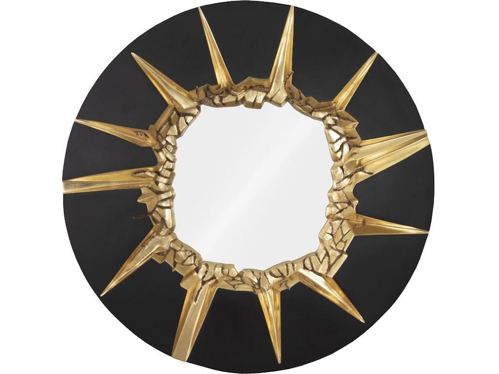 Circular Cracked Mirror, Black & Gold - main image