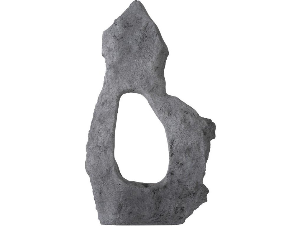 Colossal Cast Stone Sculpture, Single Hole, Charcoal Stone - image 1