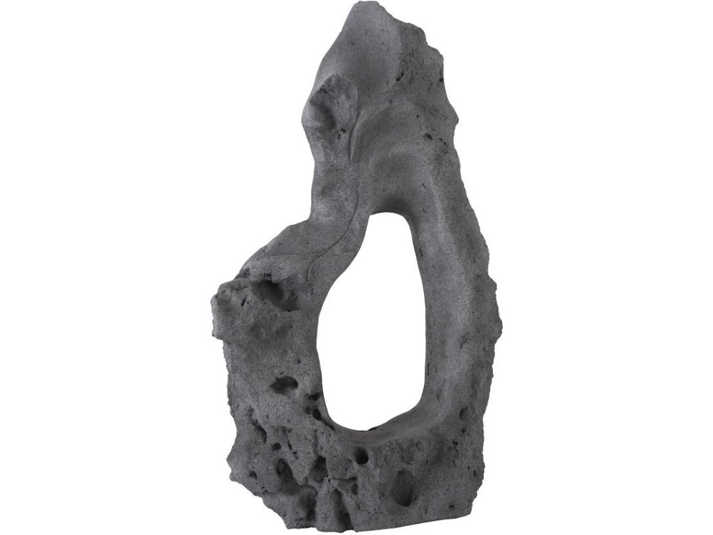 Colossal Cast Stone Sculpture, Single Hole, Charcoal Stone - image 2