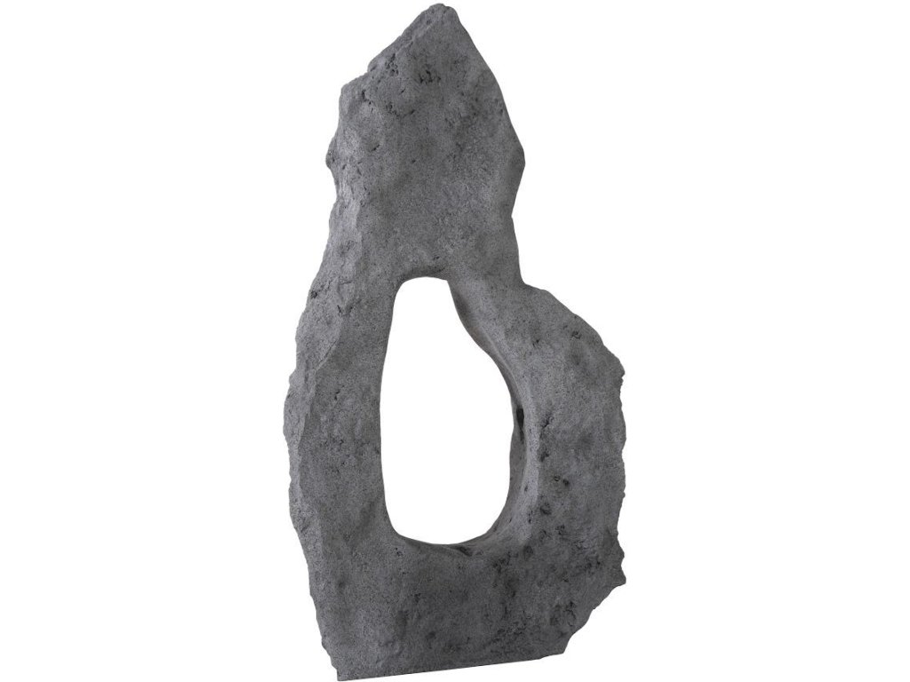 Colossal Cast Stone Sculpture, Single Hole, Charcoal Stone - image 3