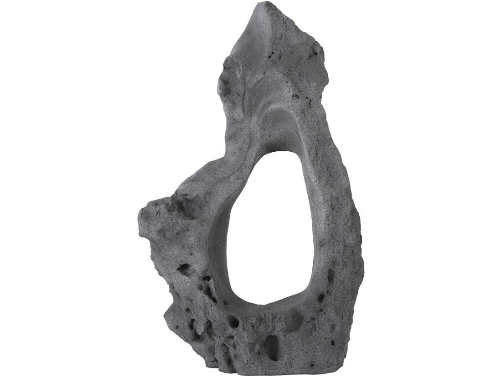 Colossal Cast Stone Sculpture, Single Hole, Charcoal Stone - main image