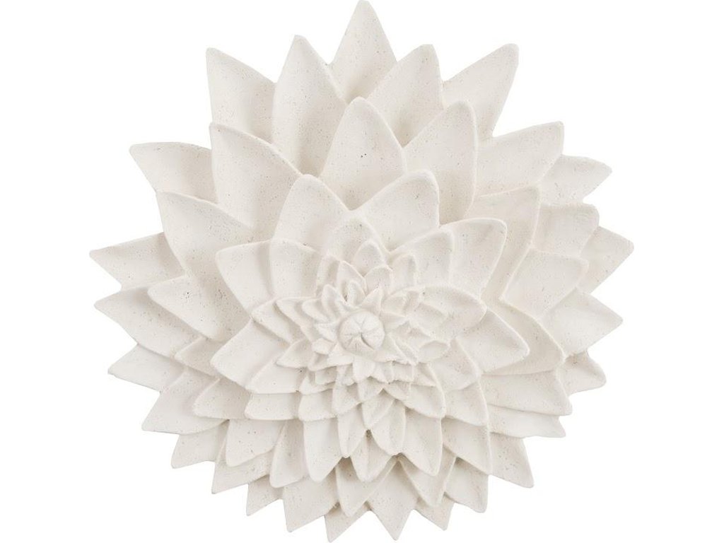 Dahlia Flower Wall Art, White Stone - main image
