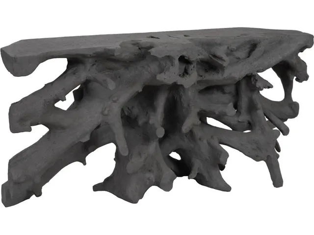Beau Cast Root Console Table, Charcoal Stone