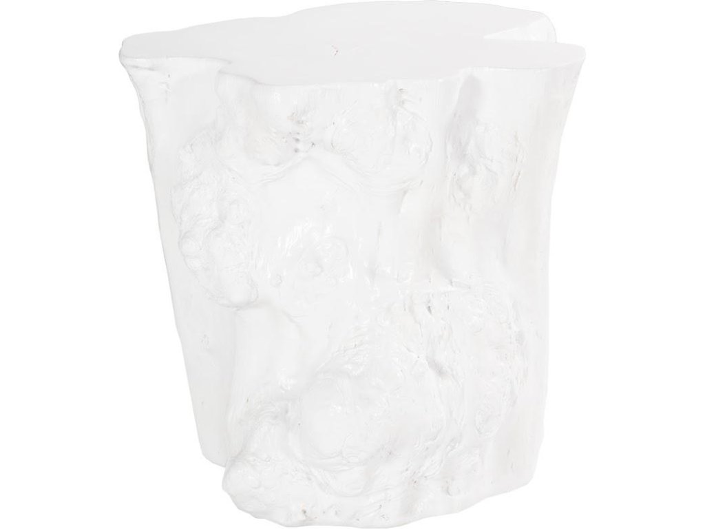Log Side Table, Gel Coat White - main image