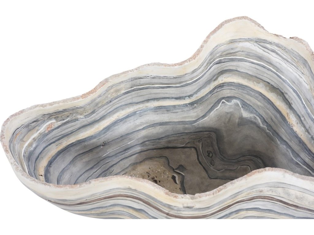 Cast Gray Onyx Bowl, Faux Finish, Large - image 3