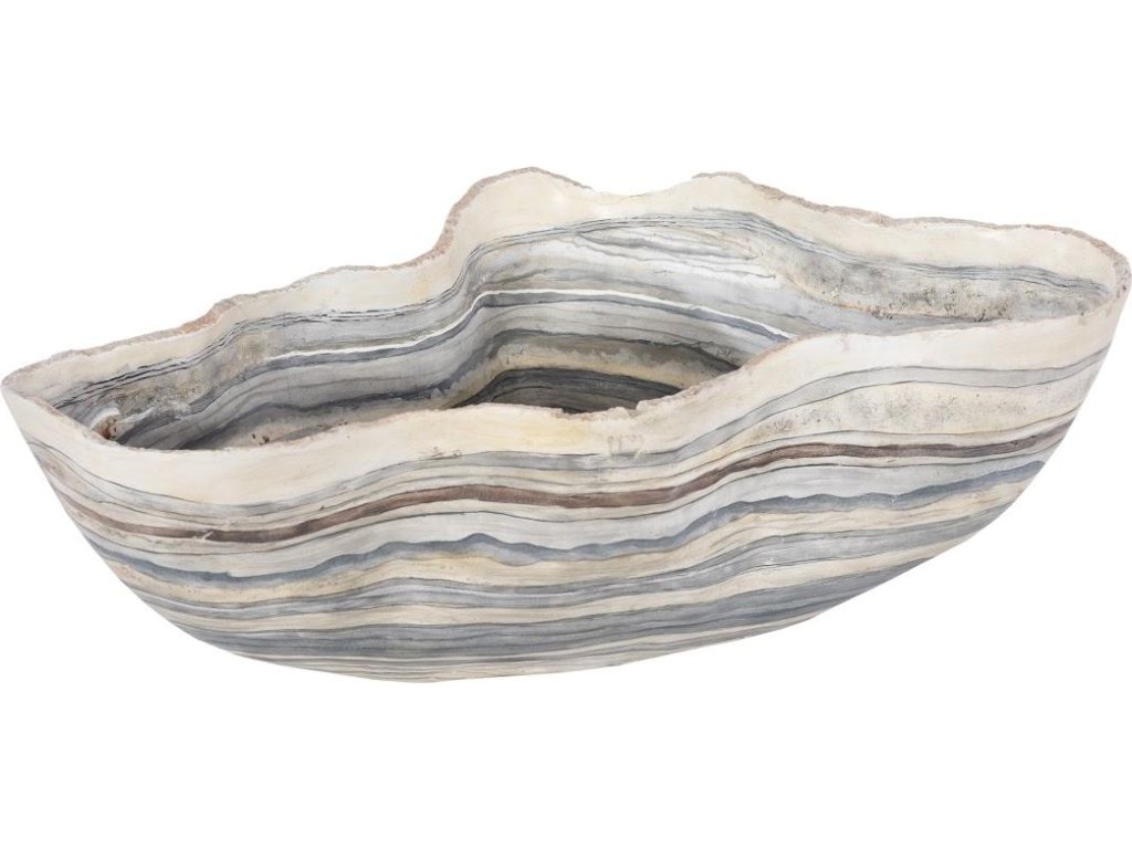 Cast Gray Onyx Bowl, Faux Finish, Large - main image