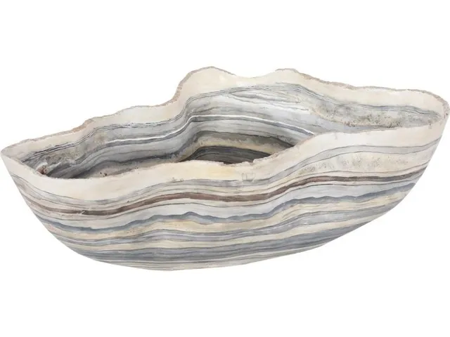 Cast Gray Onyx Bowl, Faux Finish, Large