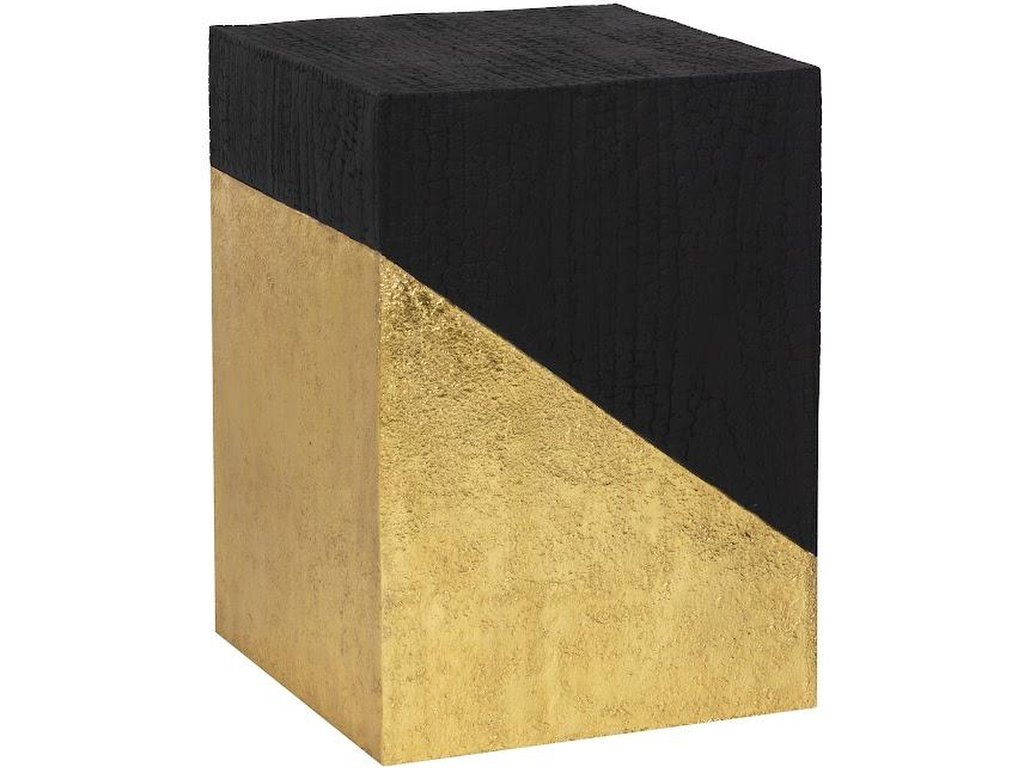 Scorched Side Table, Black and Gold Leaf - image 2