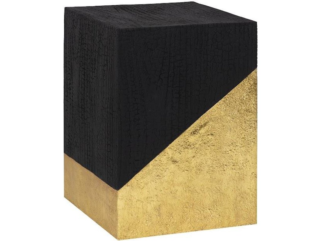 Scorched Side Table, Black and Gold Leaf - main image